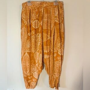 Free People Terracotta Paisley Wide Leg Pants